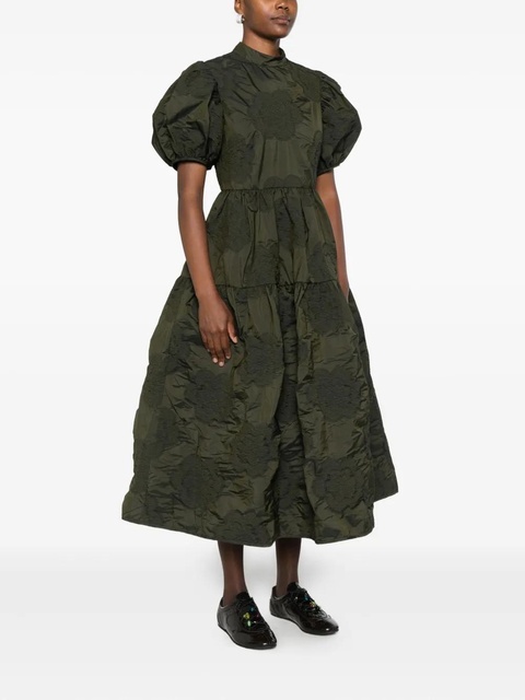 Cecilie Bahnsen Kelly puff-sleeve tiered midi dress - Green - zdjęcie produktu nr 2