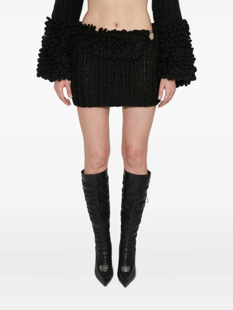 MISBHV knitted logo hardware mini skirt - Black - zdjęcie produktu nr 1