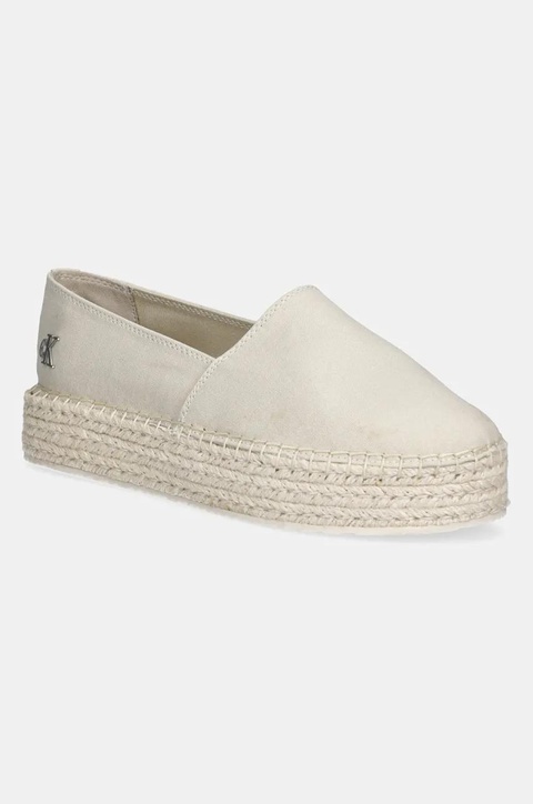 Calvin Klein Jeans espadryle FLATFORM ESPADRILLE MG/HDW kolor beżowy na platformie YW0YW01737 - zdjęcie produktu nr 1