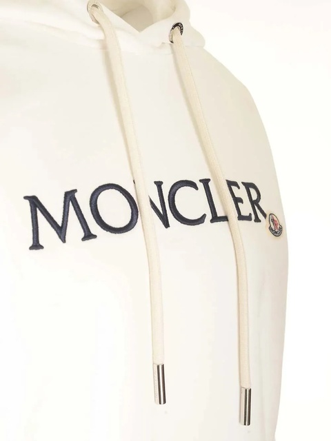 Moncler logo-embroidered cotton hoodie - White - zdjęcie produktu nr 2