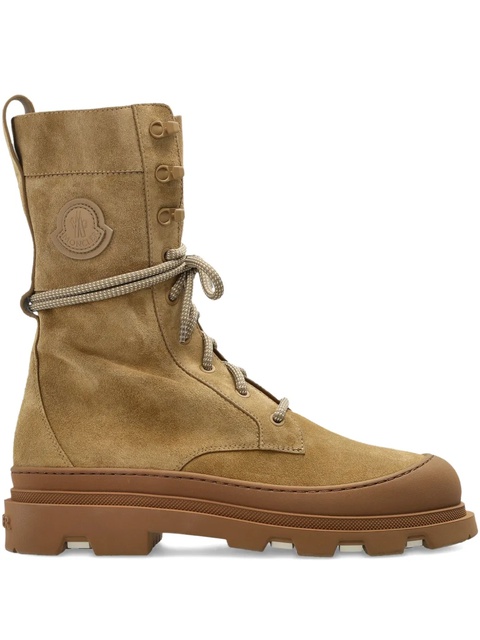 Moncler logo-patch suede boots - Brown - zdjęcie produktu nr 1
