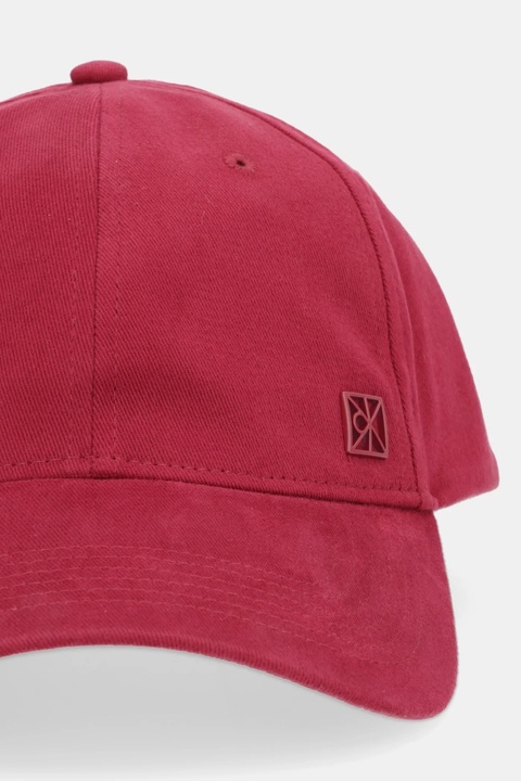 Calvin Klein czapka z daszkiem bawełniana kolor bordowy LV04F5059G - zdjęcie produktu nr 1