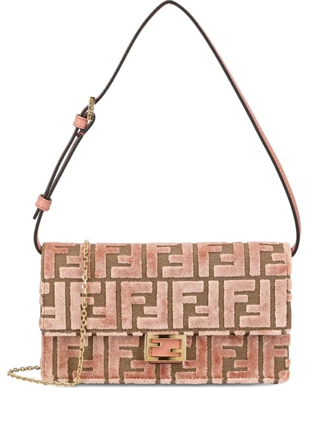 FENDI medium Baguette jacquard-velvet shoulder bag - Pink - zdjęcie produktu nr 1