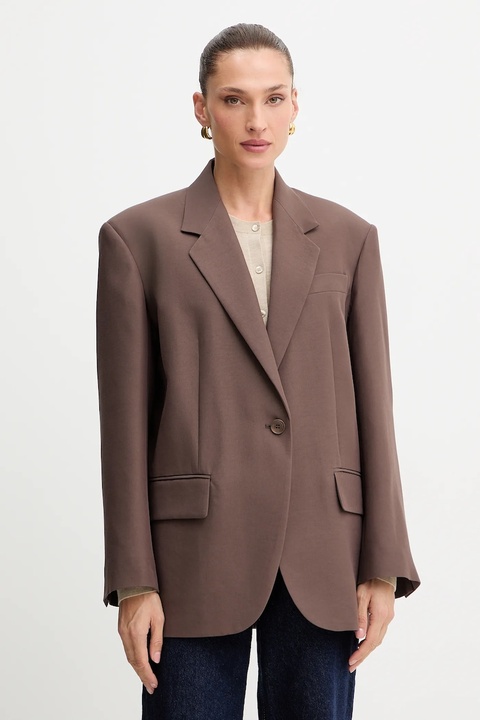 Weekend Max Mara marynarka FLOC kolor brązowy oversize gładka 2525046081600 - zdjęcie produktu nr 1