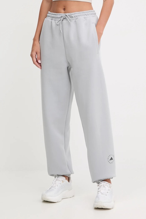 adidas by Stella McCartney spodnie dresowe damskie kolor szary gładkie JX6777 - zdjęcie produktu nr 1