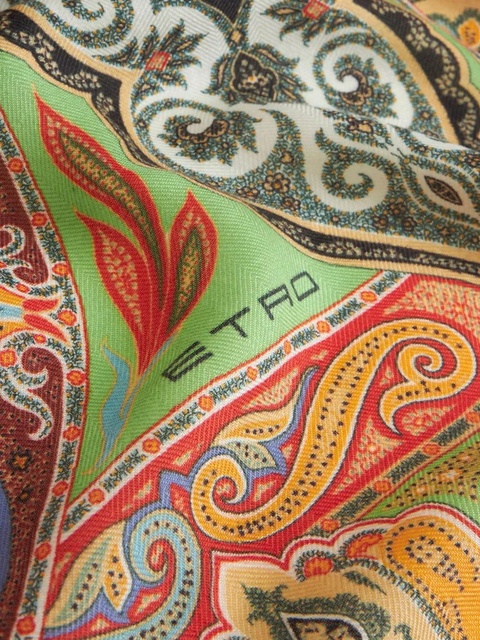 ETRO paisley-print cashmere blend scarf - Green - zdjęcie produktu nr 2