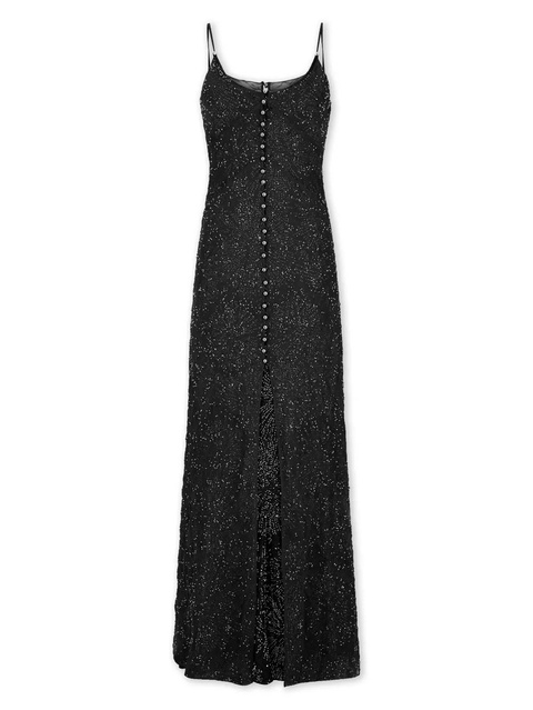 Rabanne thin straps pearl embroidery dress - Black - zdjęcie produktu nr 1