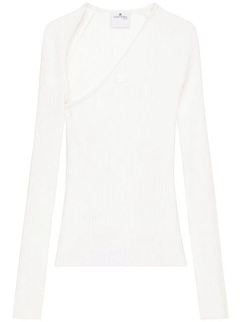 Courrèges Slash ribbed-knit top - White - zdjęcie produktu nr 1