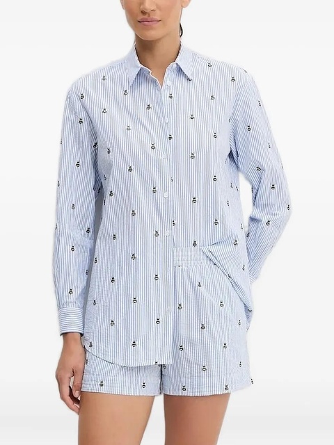 MC2 Saint Barth Brigitte bee-embroidered shirt - Blue - zdjęcie produktu nr 1