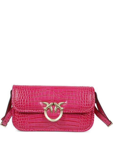 PINKO small Love Box crocodile-effect crossbody bag - zdjęcie produktu nr 1