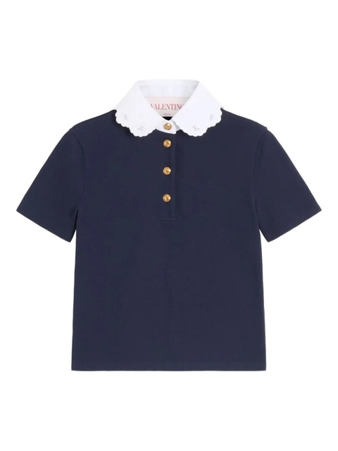 Valentino Garavani embroidered polo top - Blue - zdjęcie produktu nr 1