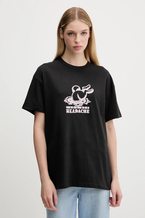 Vans t-shirt bawełniany damski kolor czarny VN000RCDBLK1 - zdjęcie produktu nr 1