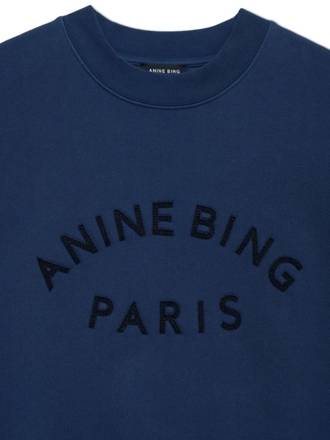 ANINE BING Jaci Paris-logo sweatshirt - Blue - zdjęcie produktu nr 2