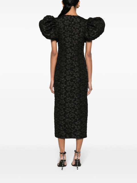 ROTATE BIRGER CHRISTENSEN 3D floral-jacquard midi dress - Black - zdjęcie produktu nr 2