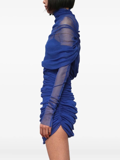 Christopher Esber sheer draped mini dress - Blue - zdjęcie produktu nr 2