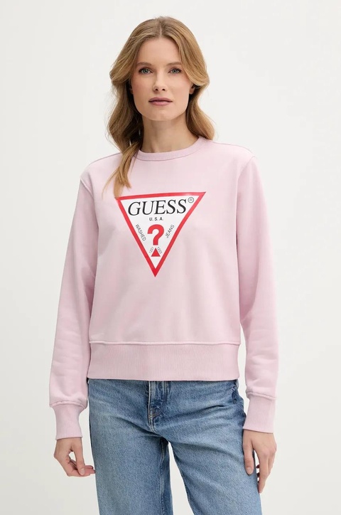 Guess bluza damska kolor fioletowy z nadrukiem W2YQ16 KBA11 - zdjęcie produktu nr 1