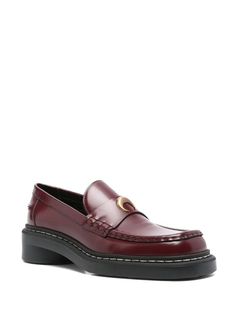 Marine Serre 50mm leather loafers - Red - zdjęcie produktu nr 1