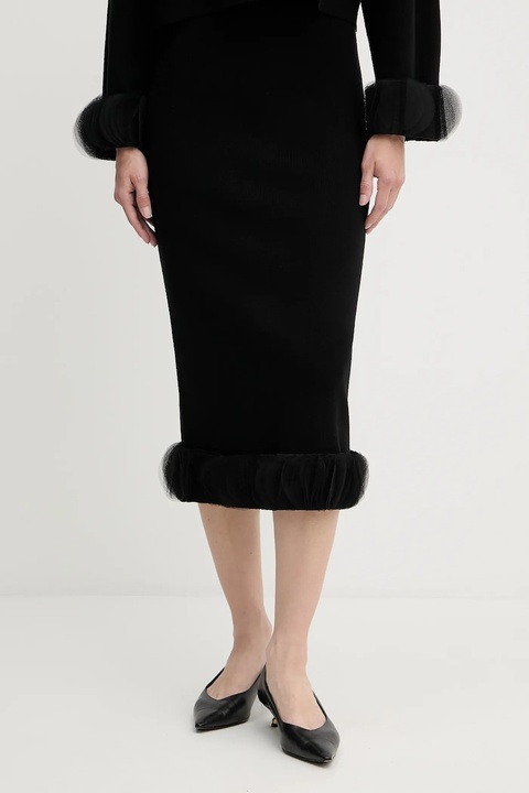 Twinset spódnica kolor czarny midi ołówkowa 252AP3013 - zdjęcie produktu nr 1