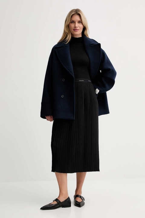 Calvin Klein spódnica kolor czarny maxi rozkloszowana LV044D632G - zdjęcie produktu nr 2