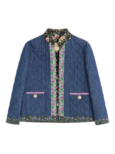 Valentino Garavani quilted floral cardigan - Blue - zdjęcie produktu nr 1