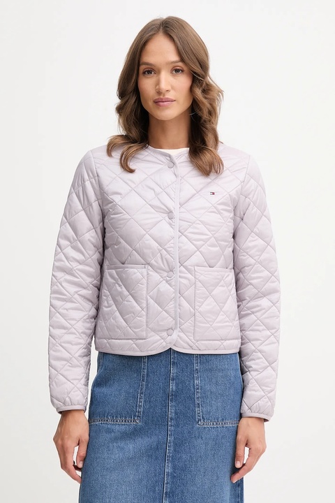 Tommy Hilfiger kurtka kolor fioletowy przejściowa WW0WW47290 - zdjęcie produktu nr 1