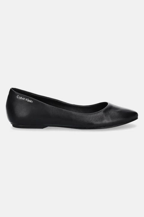 Calvin Klein baleriny skórzane FLAT MARY JANE - LTH kolor czarny HW0HW02341 - zdjęcie produktu nr 2