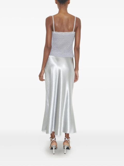 Tory Burch satin midi skirt - Silver - zdjęcie produktu nr 2