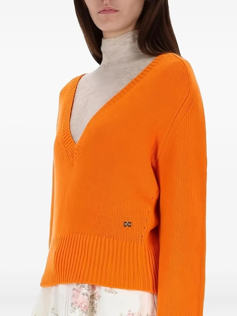 GANNI V-neck cashmere pullover - Orange - zdjęcie produktu nr 2