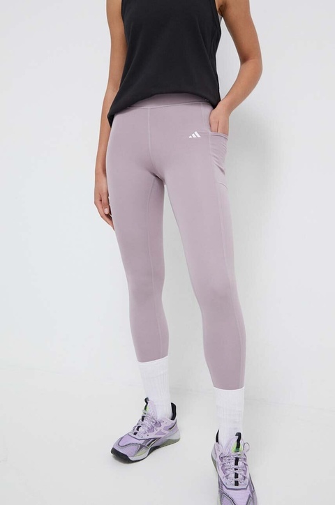 adidas Performance legginsy treningowe Optime kolor różowy gładkie IT9107 - zdjęcie produktu nr 1