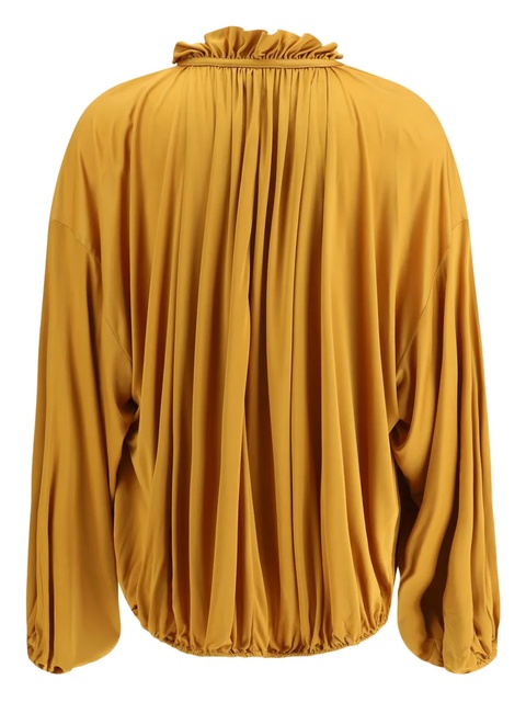 Saint Laurent ruffled drawstring top - Orange - zdjęcie produktu nr 1