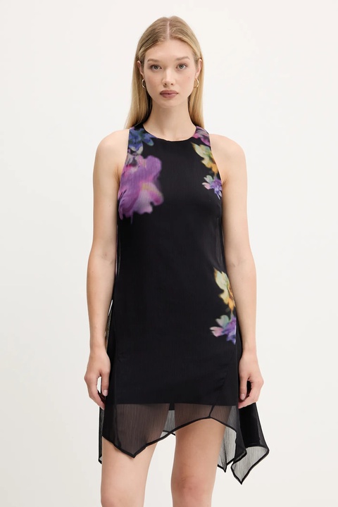 Desigual sukienka NALA kolor czarny mini rozkloszowana 25WWVW30 - zdjęcie produktu nr 1