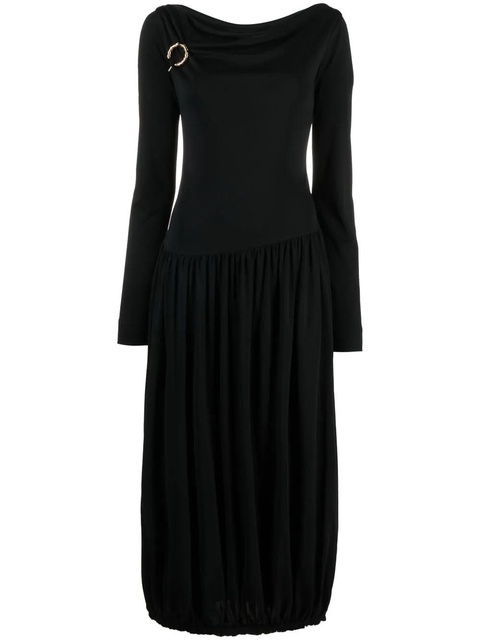 Lanvin long-sleeve asymmetric midi dress - Black - zdjęcie produktu nr 1