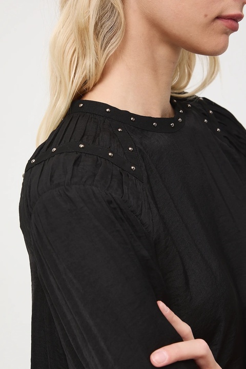 Medicine bluzka damska kolor czarny gładka - zdjęcie produktu nr 2