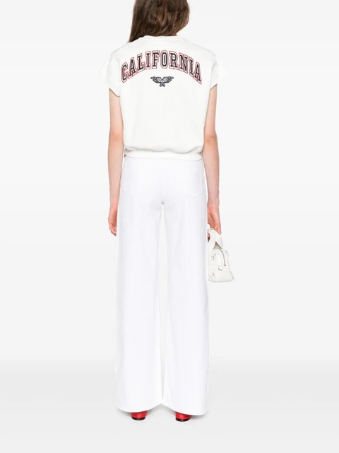 Maje logo-embroidered cropped sweatshirt - White - zdjęcie produktu nr 2