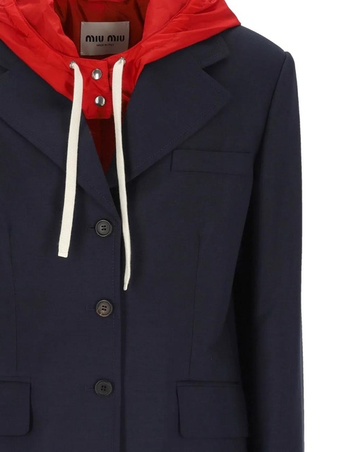 Miu Miu hooded wool blazer - Black - zdjęcie produktu nr 2