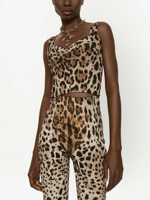 Dolce & Gabbana KIM DOLCE&GABBANA leopard-print corset top - Neutrals - zdjęcie produktu nr 2