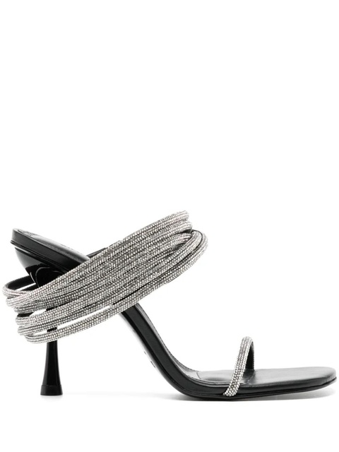 Simkhai Infinity 90mm crystal-embellished leather sandals - Black - zdjęcie produktu nr 1
