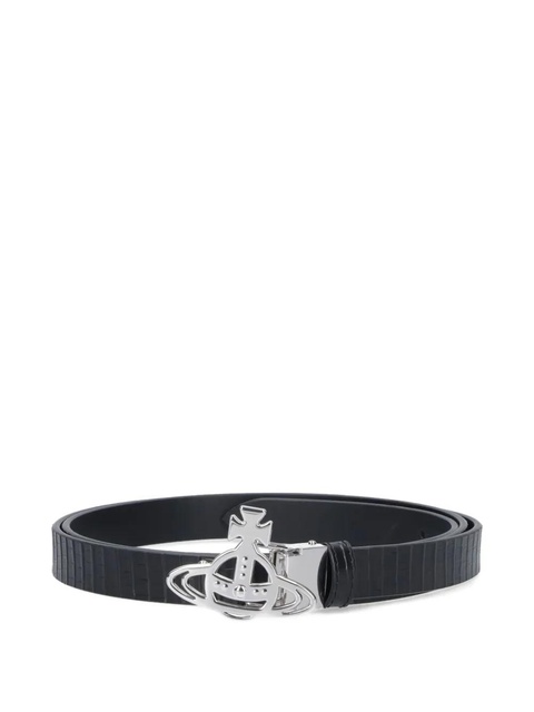 Vivienne Westwood small orb-buckle leather belt - Black - zdjęcie produktu nr 2