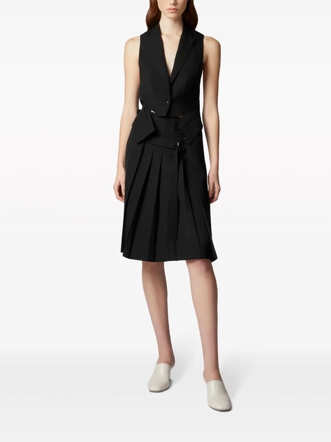 Tod's pleated belted wool skirt - Black - zdjęcie produktu nr 2