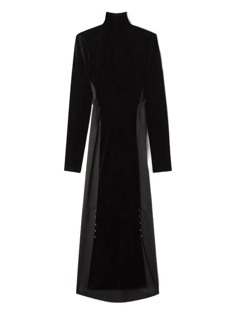 Lanvin velvet high-neck midi dress - Black - zdjęcie produktu nr 1