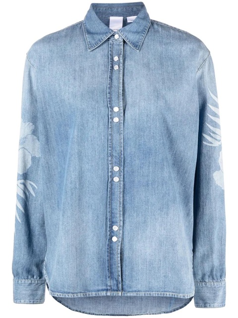 PINKO Gufare floral-print denim shirt - Blue - zdjęcie produktu nr 1