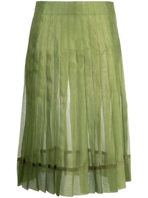KHAITE pleated midi skirt - Green - zdjęcie produktu nr 1