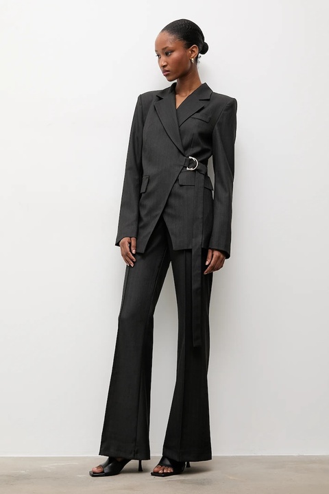 Answear.LAB marynarka kolor szary jednorzędowa gładka - zdjęcie produktu nr 1