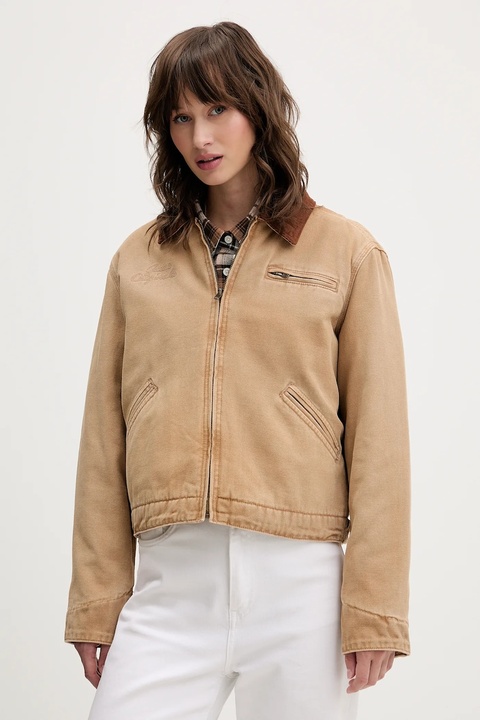 Guess Originals kurtka jeansowa kolor brązowy przejściowa W5BN80 WG163 - zdjęcie produktu nr 1