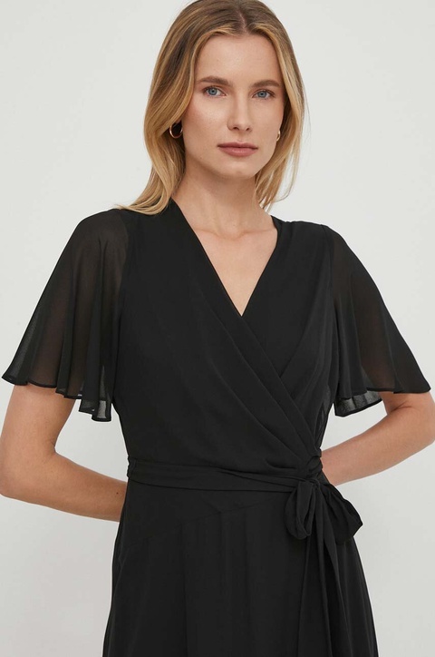 Lauren Ralph Lauren sukienka kolor czarny midi rozkloszowana 250909381 - zdjęcie produktu nr 1