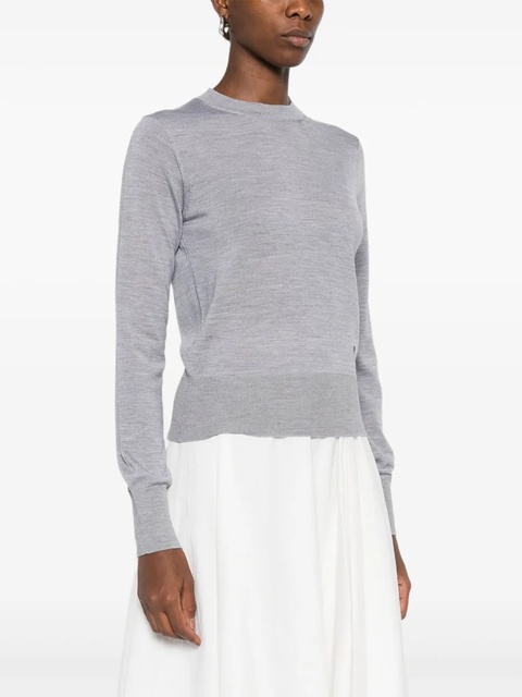 AMI Paris crew-neck wool-silk blend sweater - Grey - zdjęcie produktu nr 2