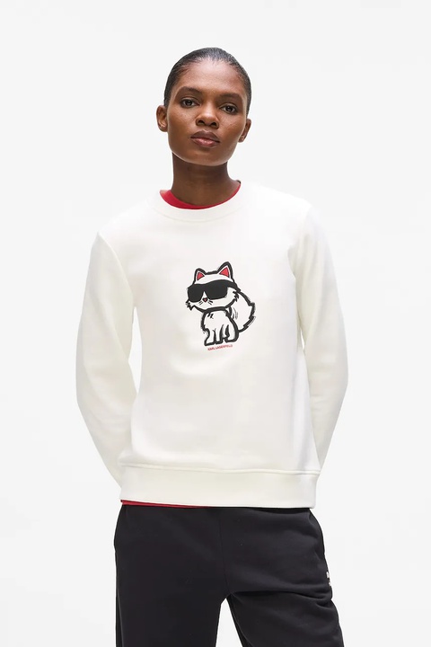 Karl Lagerfeld bluza damska kolor beżowy z nadrukiem A4W20043 - zdjęcie produktu nr 1