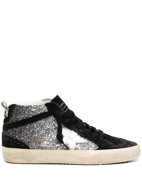 Golden Goose mid star glitter sneakers - Black - zdjęcie produktu nr 1