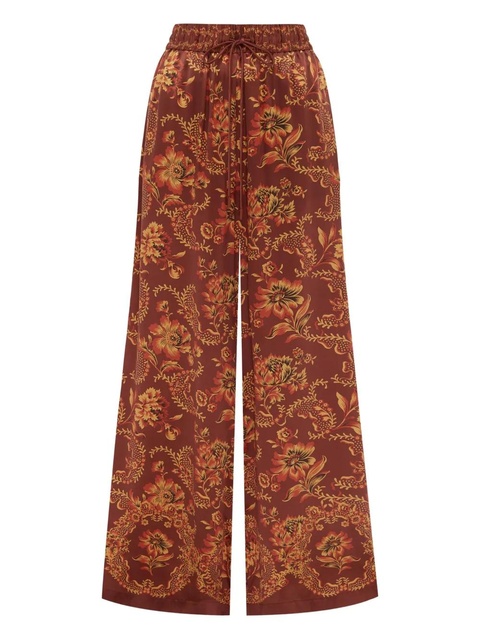 ALEMAIS floral-print drawstring trousers - Red - zdjęcie produktu nr 1