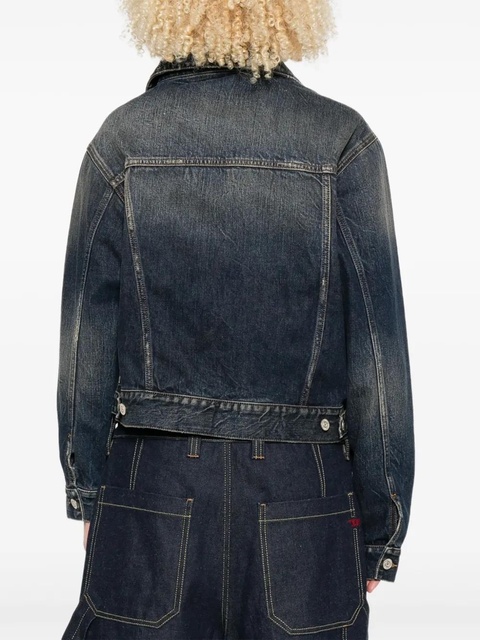 Balenciaga off-shoulder denim jacket - Blue - zdjęcie produktu nr 2